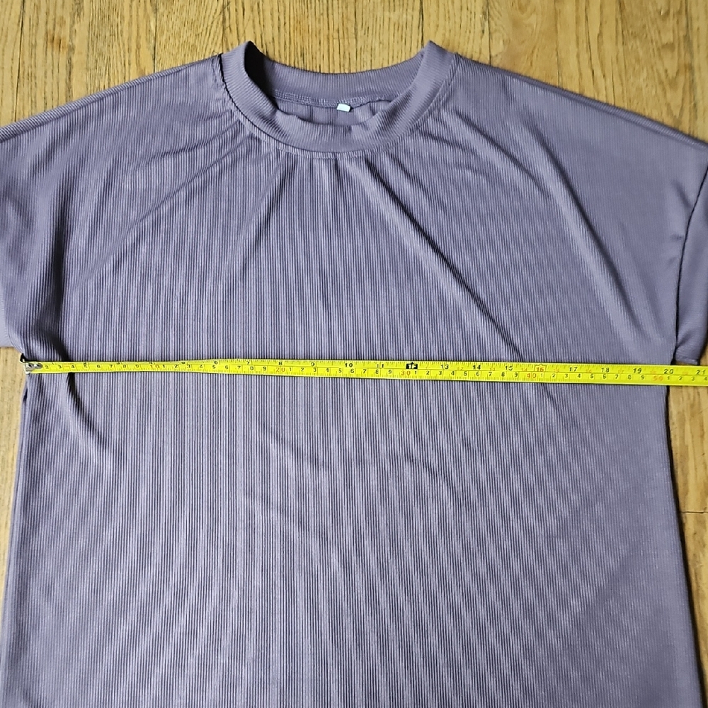 Purple Ribbed Women's Top Size M - Picture 3 of 5